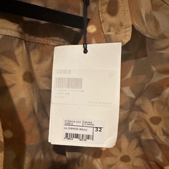 Jacquemes Brown Floral Print Le Chemise Ballu Top - Picture 4 of 5